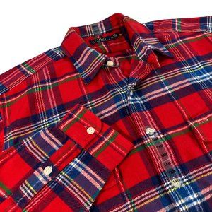 Polo Ralph Lauren Flannel Workshirt BIG & TALL Mens Red Plaid LT, 1XB, 2XB